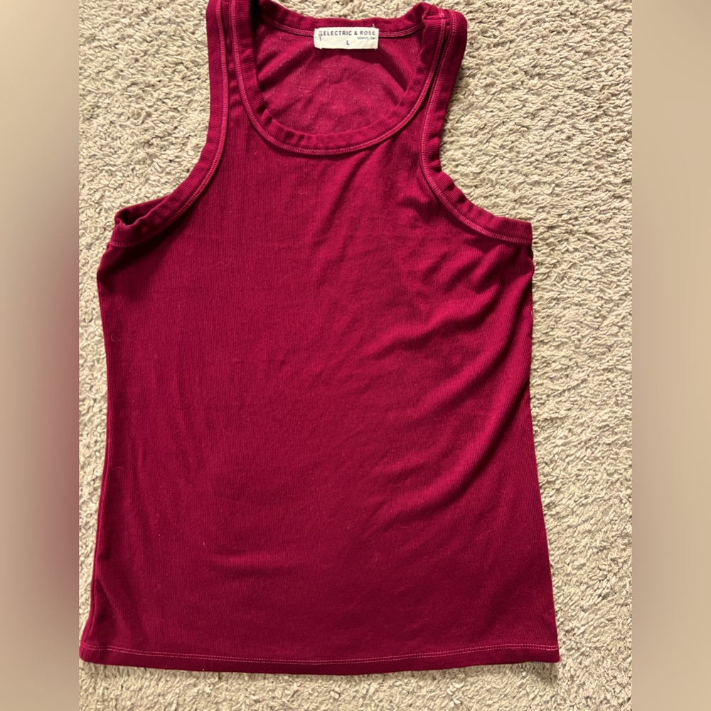 Electric & Rose Toluca Maroon Rib Tank - L